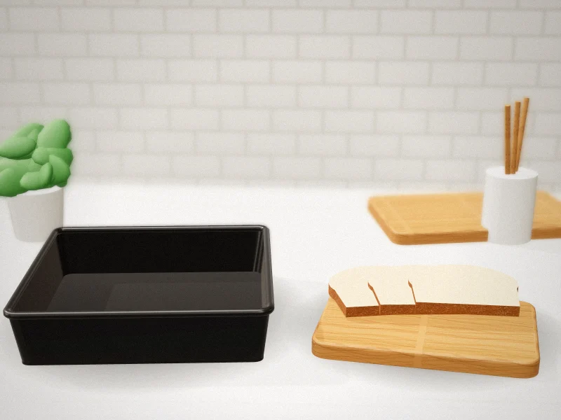 E-far Nonstick Square Baking Pan Set in a home kitchen