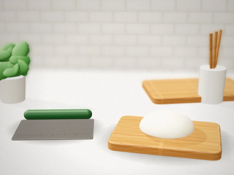 Ecavria Premium Stainless Steel Bench Scraper in a home kitchen