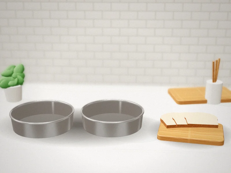 EWFEN 8 Inch Cake Pan Set of 2, Stainless Steel in a home kitchen