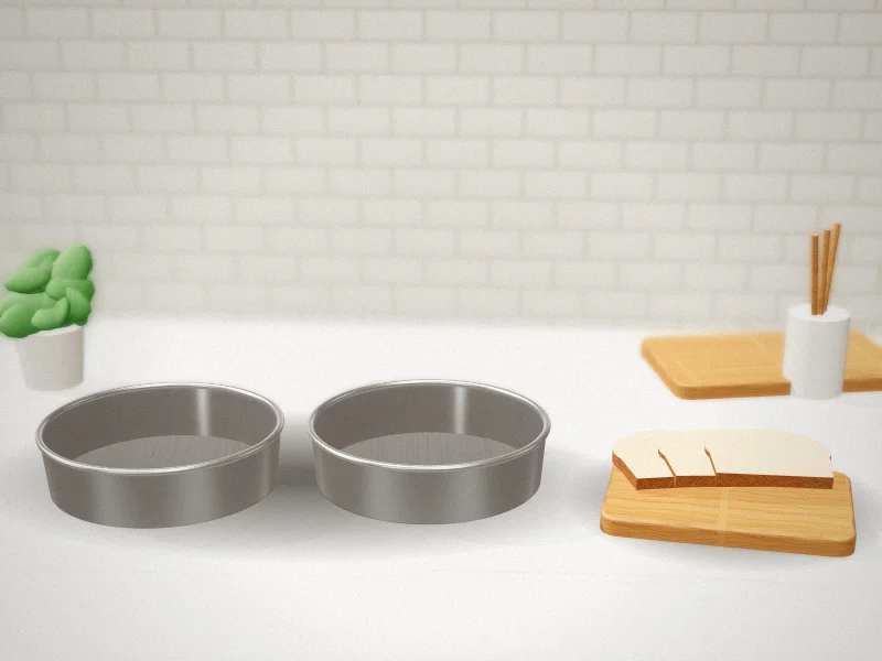 Fat Daddio's Anodized Aluminum Round Cake Pans, 8 x 2 Inch (Set of 2) in a home kitchen