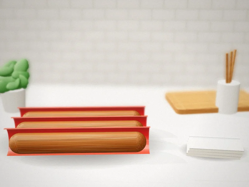 FETESUR Silicone Perforated Baguette Pan in a home kitchen