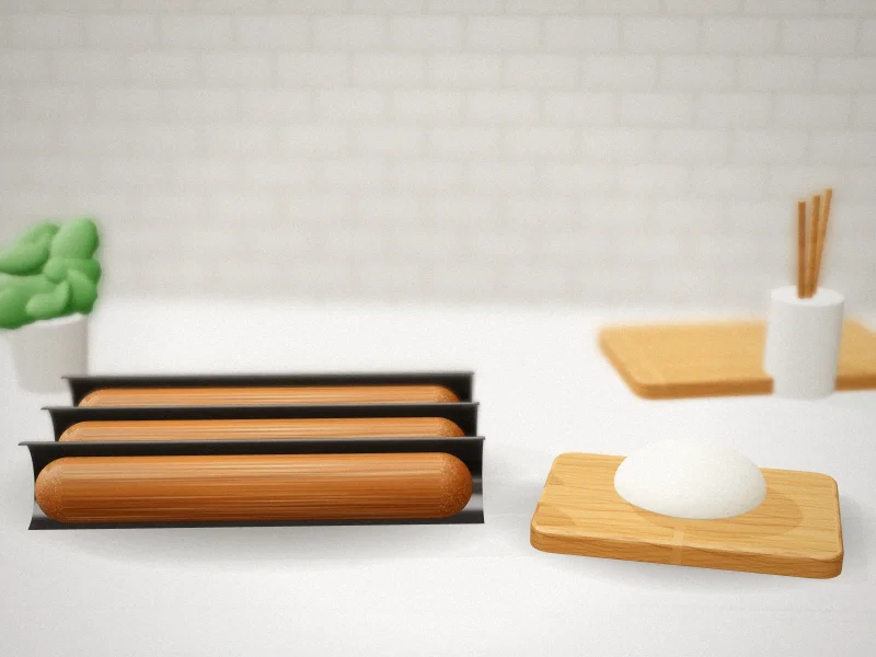 Fulimax Nonstick Perforated Baguette Pan, 2 Loaves in a home kitchen