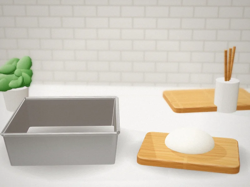 Guowall Extensible Square Cake Ring in a home kitchen