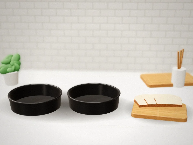 HONGBAKE 8 Inch Round Cake Pan Set (Set of 2) in a home kitchen