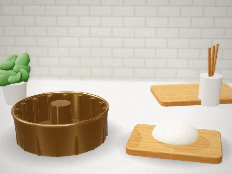 Nordic Ware Anniversary Bundt Pan, 15 Cup, Gold in a home kitchen
