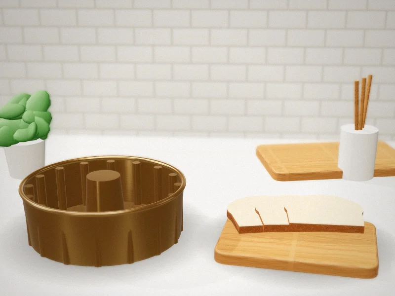 Nordic Ware Brilliance Bundt Pan, 10 Cup, Gold in a home kitchen