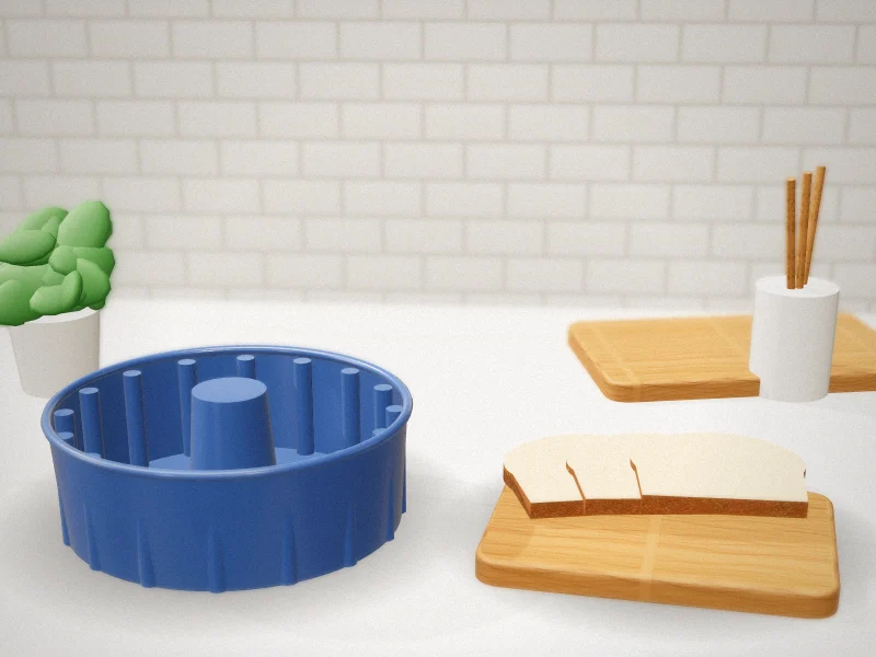 Nordic Ware Formed Bundt Pan, 12 Cup in a home kitchen