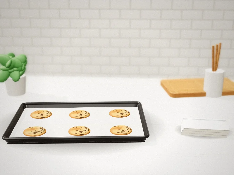 NutriChef 3-Piece Nonstick Cookie Sheet Set in a home kitchen