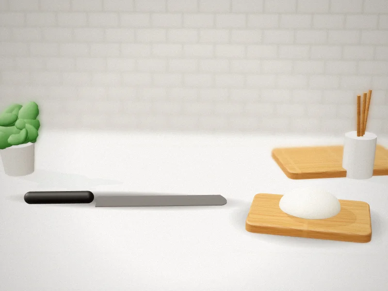 Omesata Serrated Bread Knife in a home kitchen