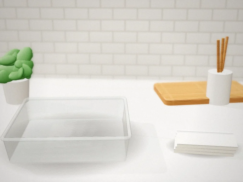 OXO Good Grips Freezer-to-Oven Safe 8 x 8 Inch Glass Baking Dish with Lid in a home kitchen