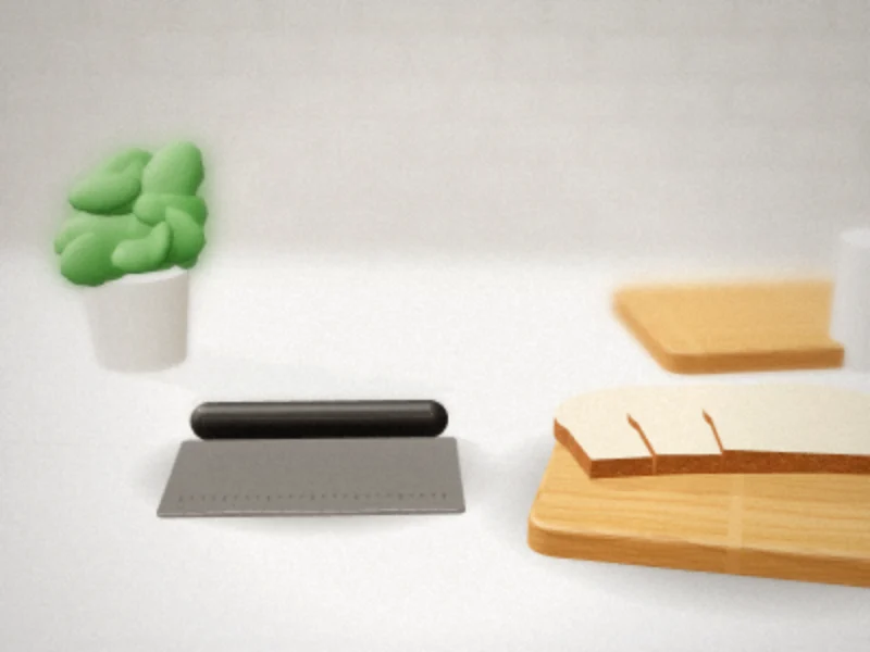Patelai 3-Piece Stainless Steel Cake Scraper Smoothers in a home kitchen