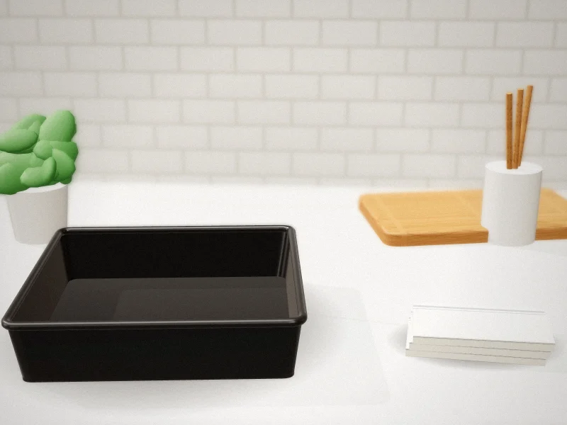 TeamFar 8 x 8 Inch Nonstick Baking Pan with Lid in a home kitchen