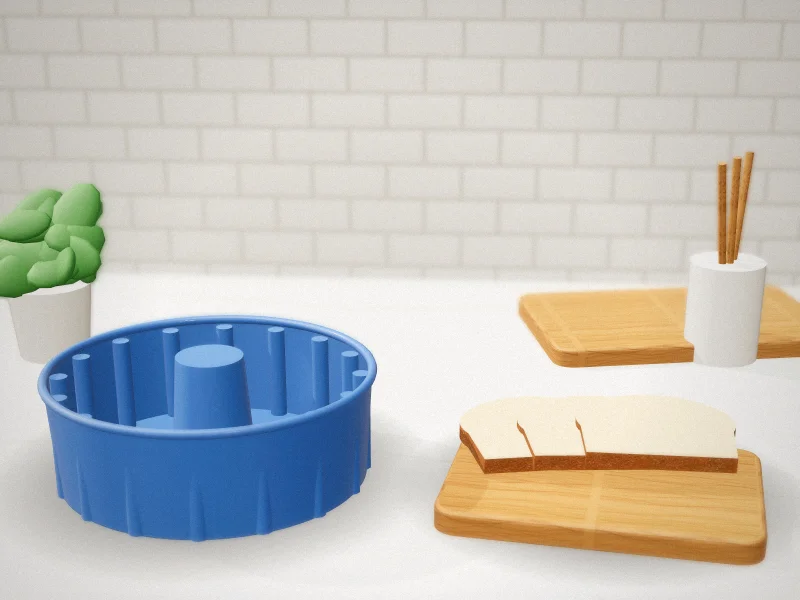 Tongjude 4-Piece Silicone Fluted Tube Cake Pans, 6/7/8 Inch in a home kitchen