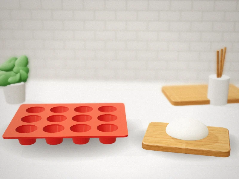 Webake 3 Inch Silicone Brioche Baking Cups in a home kitchen