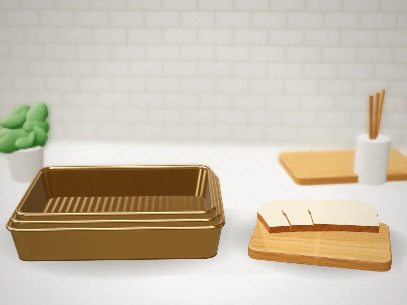 Wilton 6-Piece Gold Bakeware Set in a home kitchen