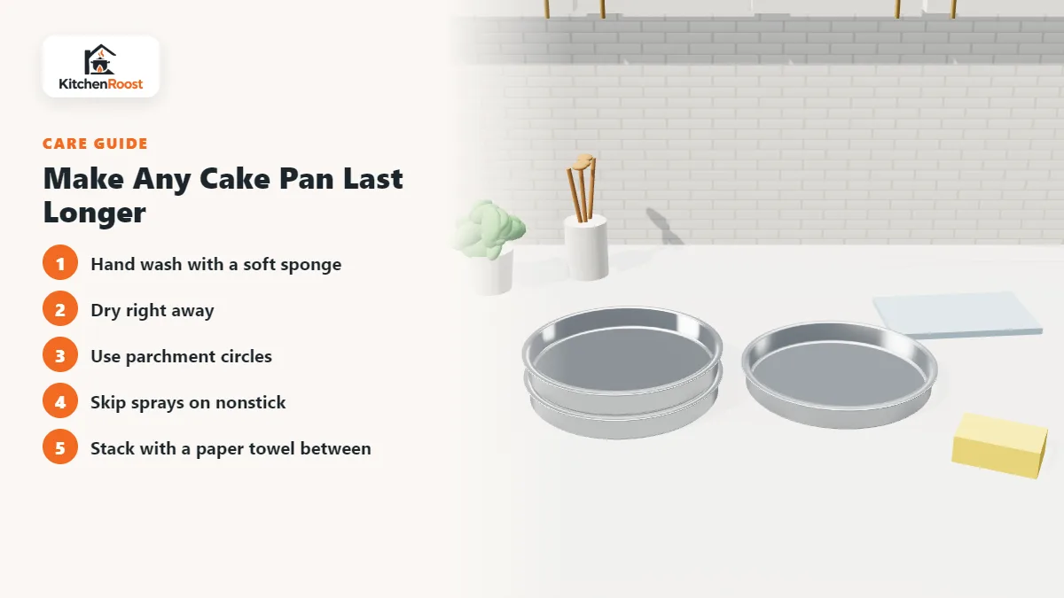 Washing and drying stainless and aluminum cake pans