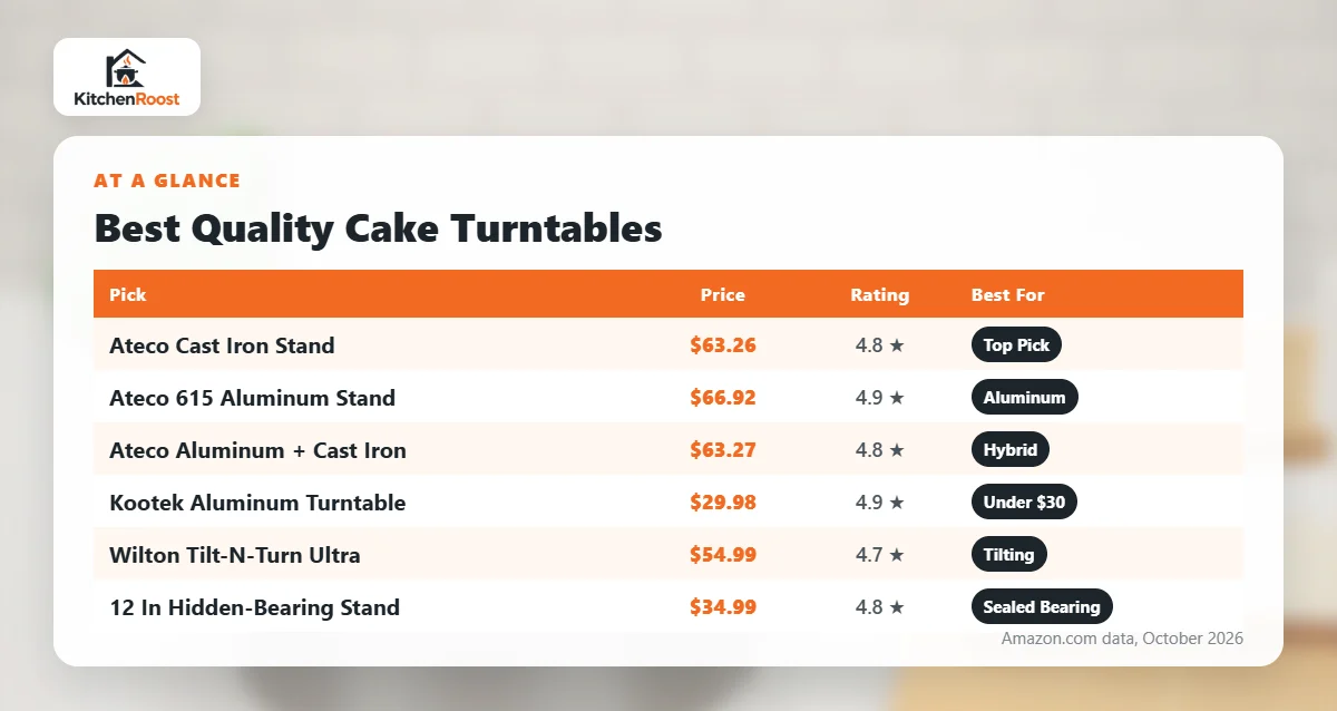 Best quality cake turntable comparison chart