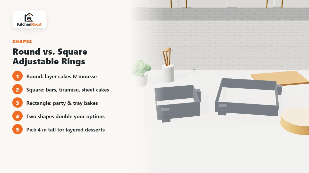 Square and rectangle adjustable cake rings