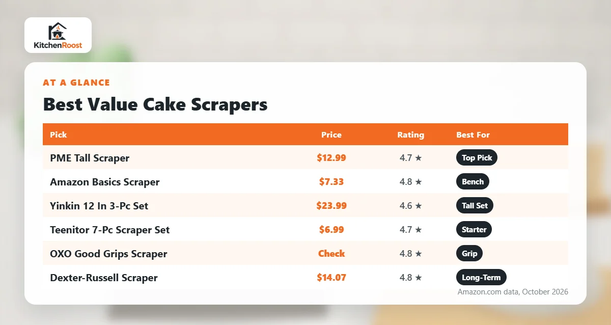 Best value cake scraper comparison chart